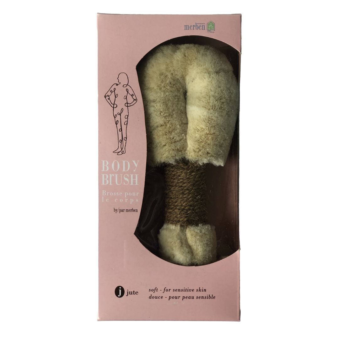 Jute Body Brush with Brown Handle The Beach House Spa